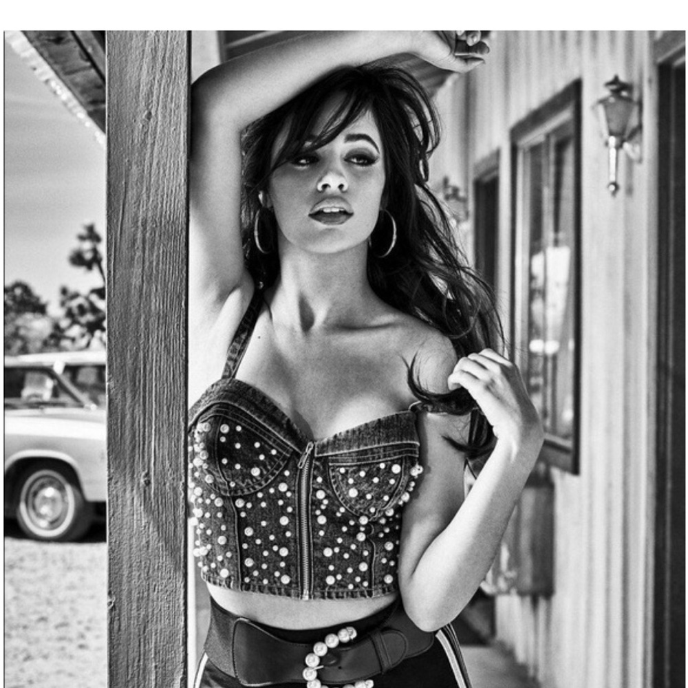 Guess Pearl Denim Bustier Top S - Picture 9 of 9
